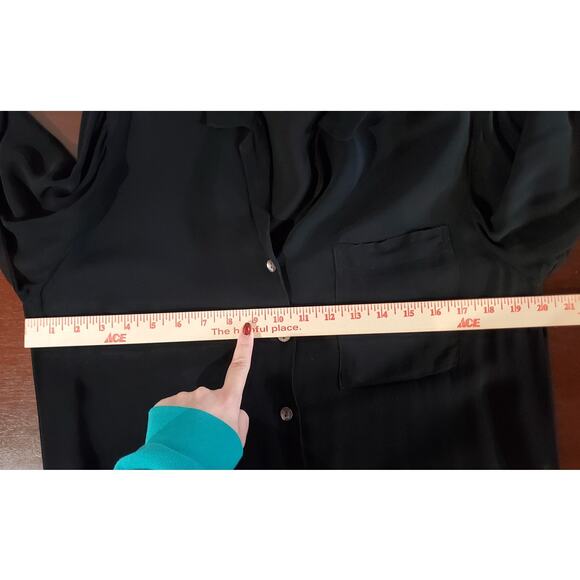 Vtg 90s Chicos Design Egyptian Hieroglyph Sheer Shell Button Blouse Sz 0 US S 4 - Picture 11 of 13